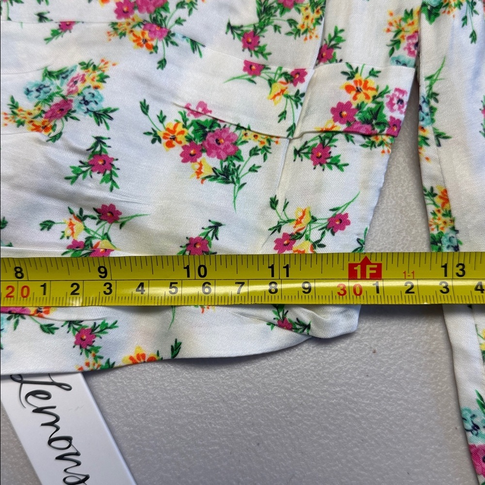 NWT For Love and Lemons Floral Long Sleeve Crop Top - Picture 8 of 9